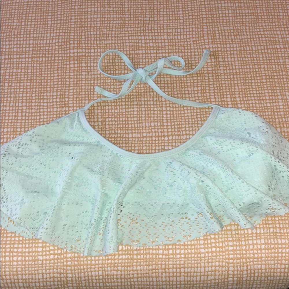 Teal Ruffle Bikini Top